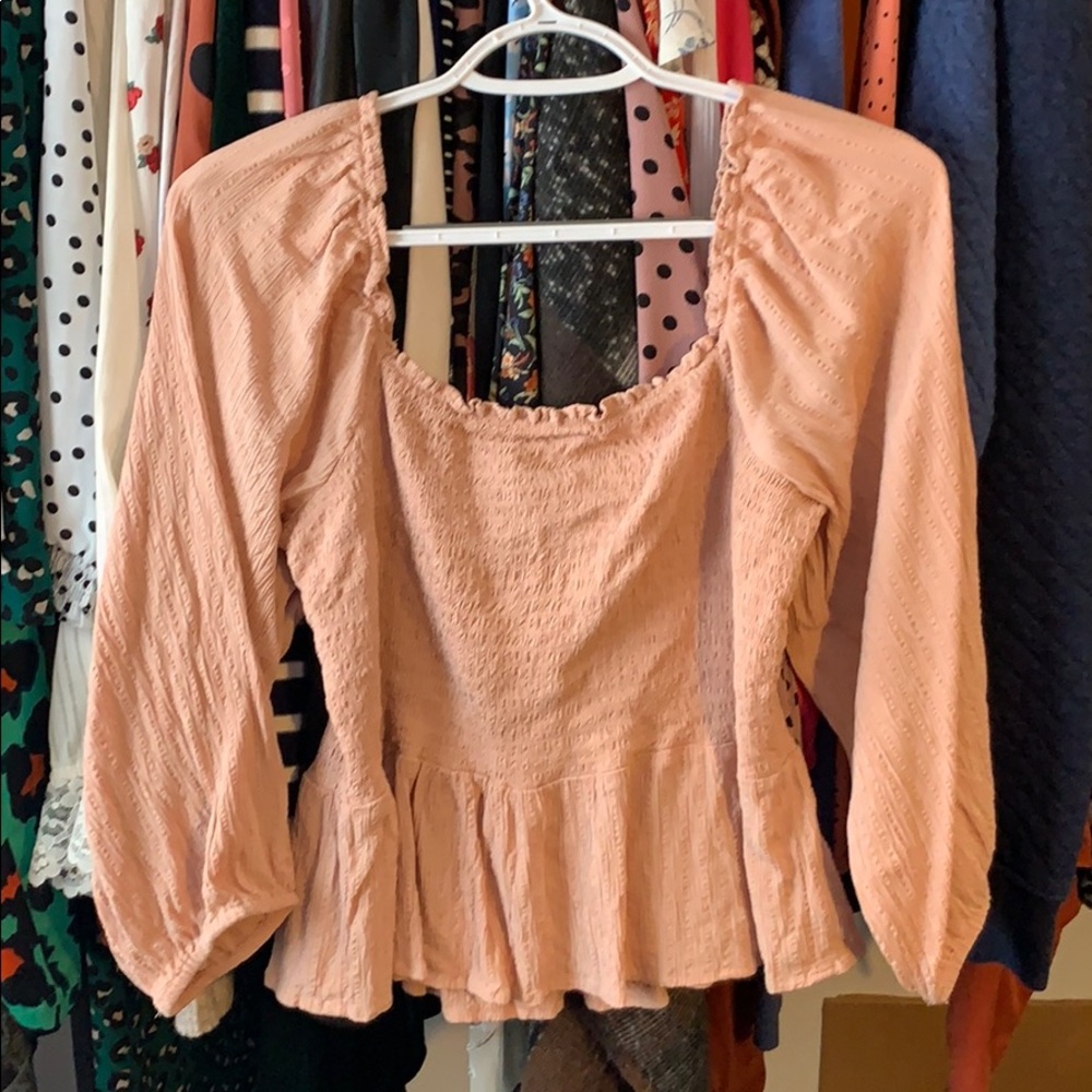 American Eagle smocked top
